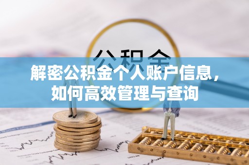 站前解密公积金个人账户信息，如何高效管理与查询